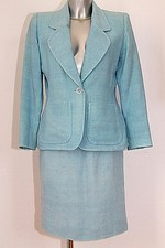 luxueux tailleur jupe bleu en