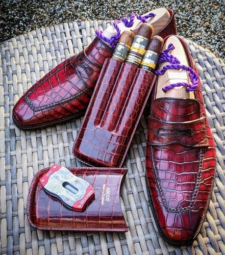 Mocassins cuir bordeaux - en,