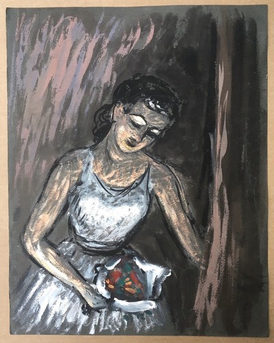 Gouache originale portrait - gouache,