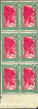Madagascar 1930 n°170 Chef sakalave 40c Bloc vertical de 6 (#)