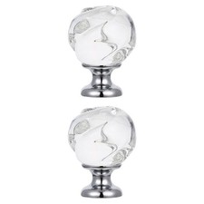 2 Pcs Bouton De Boule Cristal
