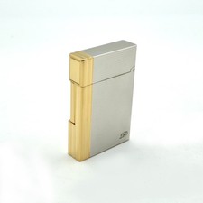 Briquet S.T.Dupont Ligne 2 Plaqué Argent 925 Et Or 18kt, Klaxon