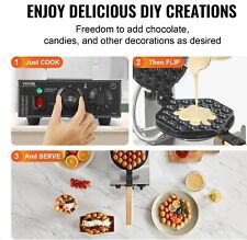 Appareil à gaufre à bulles AntiAdhésif Gaufrier commercial 1400 W Usage intensif