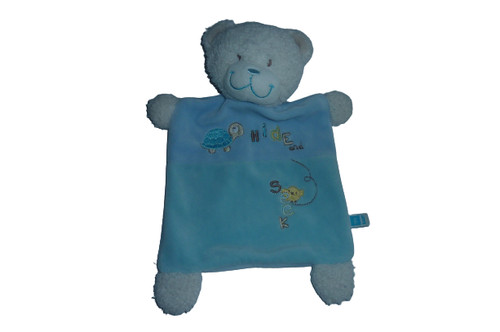 Doudou ours plat bleu - , bon