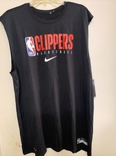 Nike Los Angeles Clippers NBA Sleeveless Black Practice Shirt CD2771 Size XXLT