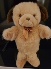 Doudou peluche Marionnette  Chien Beige Oreilles Marron Reves De Peluches Tbe