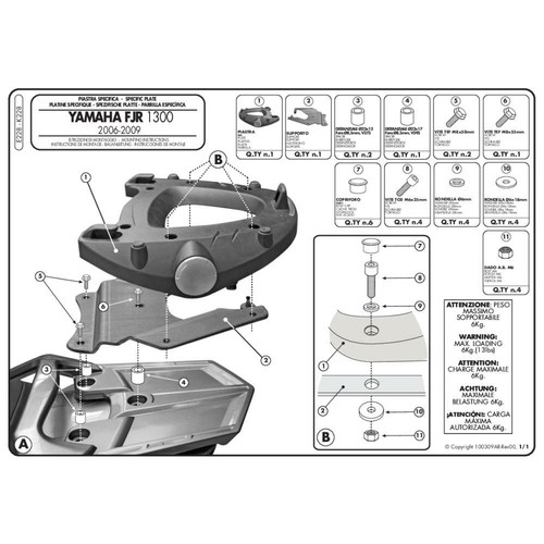 Plaque yamaha 1300 fjr - plaque,