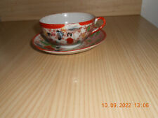 Tasse japonaise ancienne à café ou thé porcelaine fine avec soucoupe 