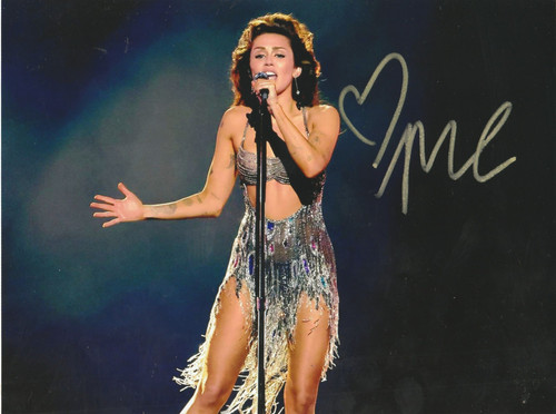 Mily cyrus signed photo - cyrus,