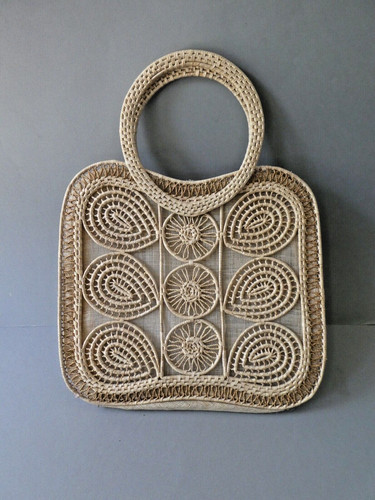 Ancien sac cabas raphia - en,