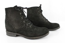 SAN MARINA Bottines Lacets Daim façon Python Noir T 38 Excellent état