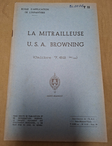Notice mitrailleuse usa - mitrailleuse,