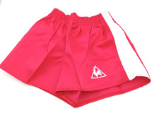 SHORT LECOQ SPORTIF T-70 Football Rouge Blanc Polyester 80'S vintage ENFANT NEUF