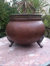 ANCIEN CACHE POT JARDINIERE VASE EN CUIVRE JEAN PAUL THEVENOT DINANDIER CHAUDRON