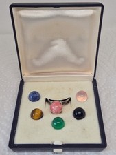 Bague Vintage Argent 925 avec 6 Pierres Interchangeables