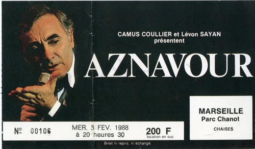 Charles aznavour ticket - aznavour",