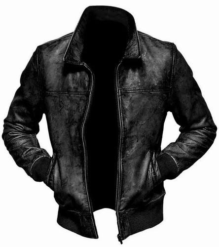 Veste cuir noir café - cuir,