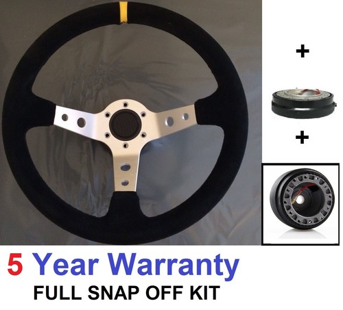 Snap off steering wheel and - off,