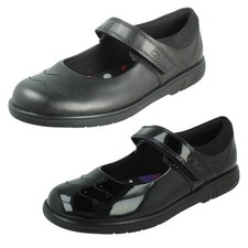 Filles Clarks Cuir / Vernis Style Mary Jane Chaussures Scolaires 'Jazzy Jig K'