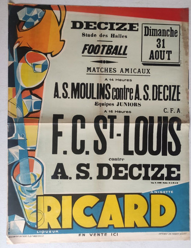 Affiche ancienne football - affiche,