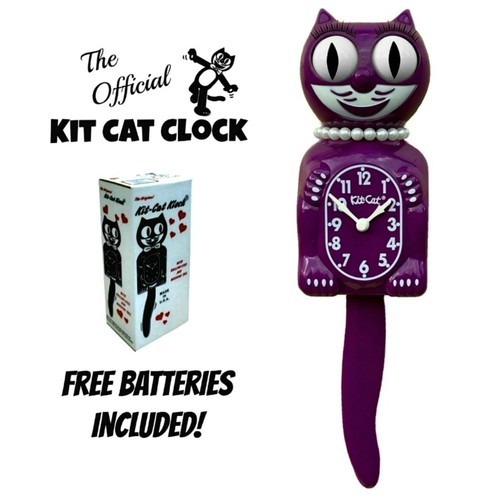 Boysenberry lady kit cat clock - boysenberry,