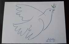 PICASSO - CARTE POSTALE - LA COLOMBE BLEUE - 1962 - Congrès paix 1974 -