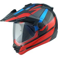 Casque Moto Arai Tour-X5 Africa Twin - Enduro Avec Visier Rouge-Noir-Bleu