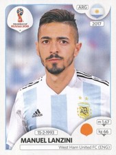 282 MANUEL LANZINI ARGENTINA UPDATE STICKER WORLD CUP RUSSIA 2018 PANINI