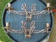 Paire de Chandeliers Bougeoirs de Piano   Bronze E.MULLER Art Nouveau