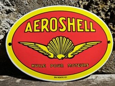 Plaque émaillée Garage SHELL AEROSHELL Enamel Sign no Esso Mobiloil Bp