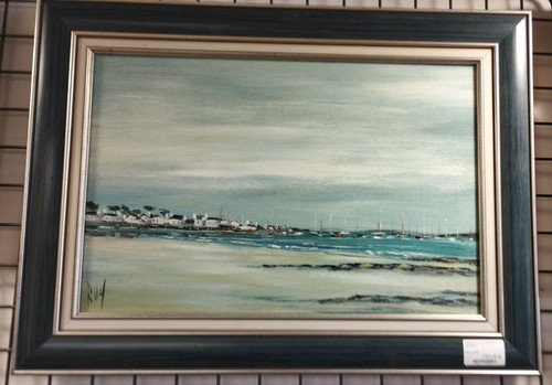 Tableau huile sur toile port - huile,