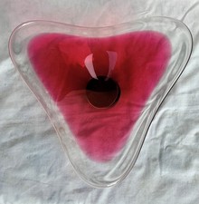 Coupe Vide-poche Murano? Design. Vintage. 27cm. Bon État. Rouge. Verre Cristal ?