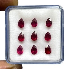 9 Pièces Naturel Rubis 6x4mm
