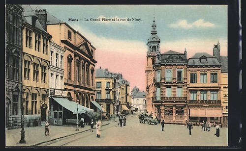 Cpa mons grand place et - la, grand´place