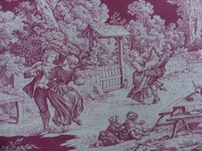 Coupon Tissu de Toile de Jouy