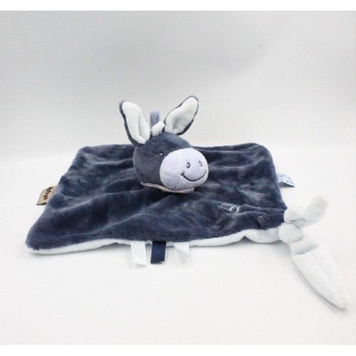 Doudou plat ane bleu marine