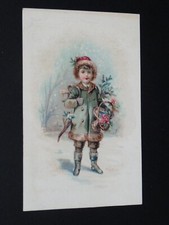 CHROMO 1895-1914 SANS MARQUE ENFANT NEIGE NOËL