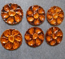 6 Assiettes à Huitres Vintage