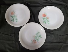 3 assiettes Plate déco florale opaline Arcopal vintage french antique 