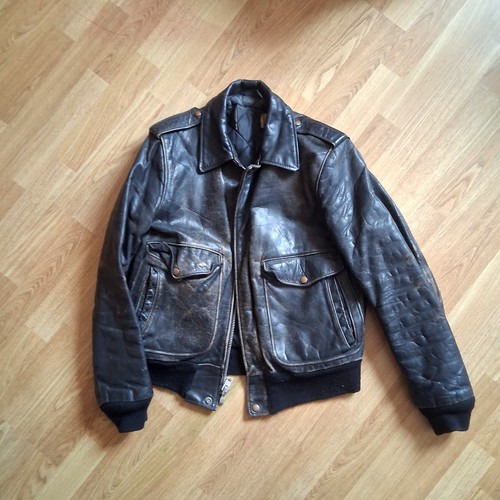 Veste cuir schott vintage - en,