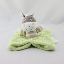 Doudou plat zèbre rayé beige