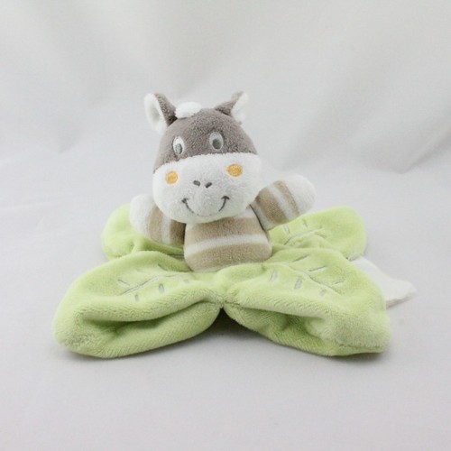 Doudou plat zèbre rayé beige