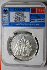 France : 5 Francs 1873-A    Argent  TTB+.
