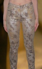 Pantalon effet serpent doré/gris/beige 34 ART