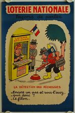 Affiche Loterie Nationale DETECTION DES RICHESSES 1957 illustr. PRUVOST