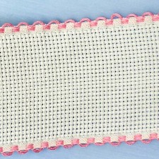 GALON TOILE AIDA  BLANC BORDE