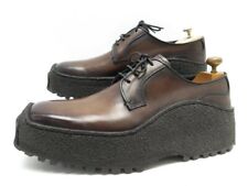 NEUF CHAUSSURES BERLUTI SQUARE TOE BY KRIS VAN ASSCHE 8.5 42.5 CUIR MARRON 1790€
