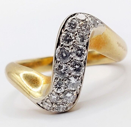 Bague jonc vintage 18k - jonc,
