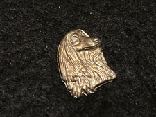 PIN PINS ENAMEL ANIMAUX CHIEN DOG LEVRIER AFGHAN VERSION ARGENTE
