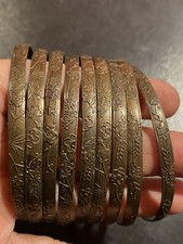 Rare Lot 9 Bracelets Jonc Ancien Vintage French Antique Jewellery